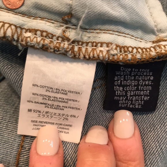 J. Crew Denim Jean Pencil Skirt Raw Frayed Hem Size 26 EUC - Picture 12 of 14